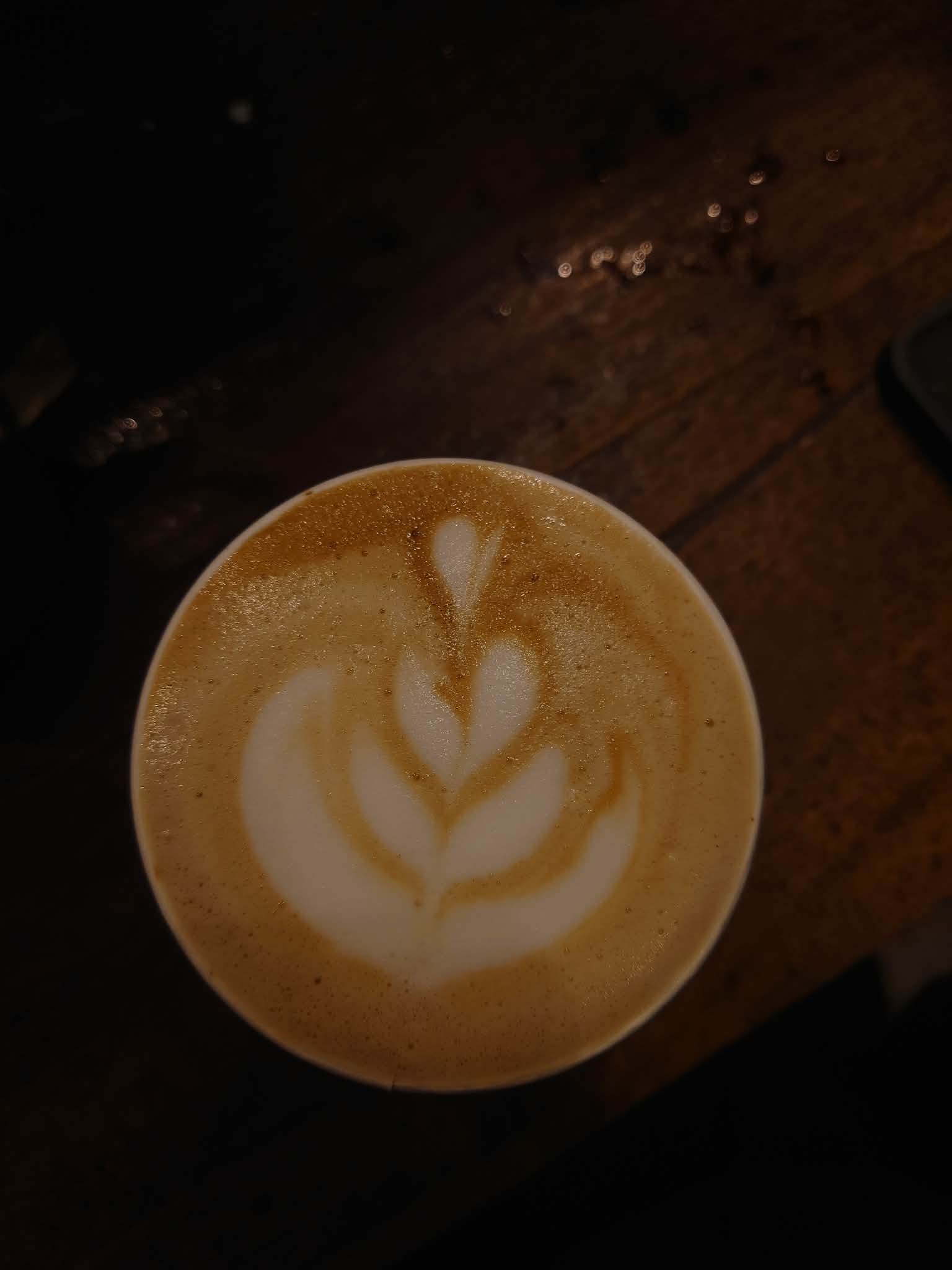 Latte art photographed from above